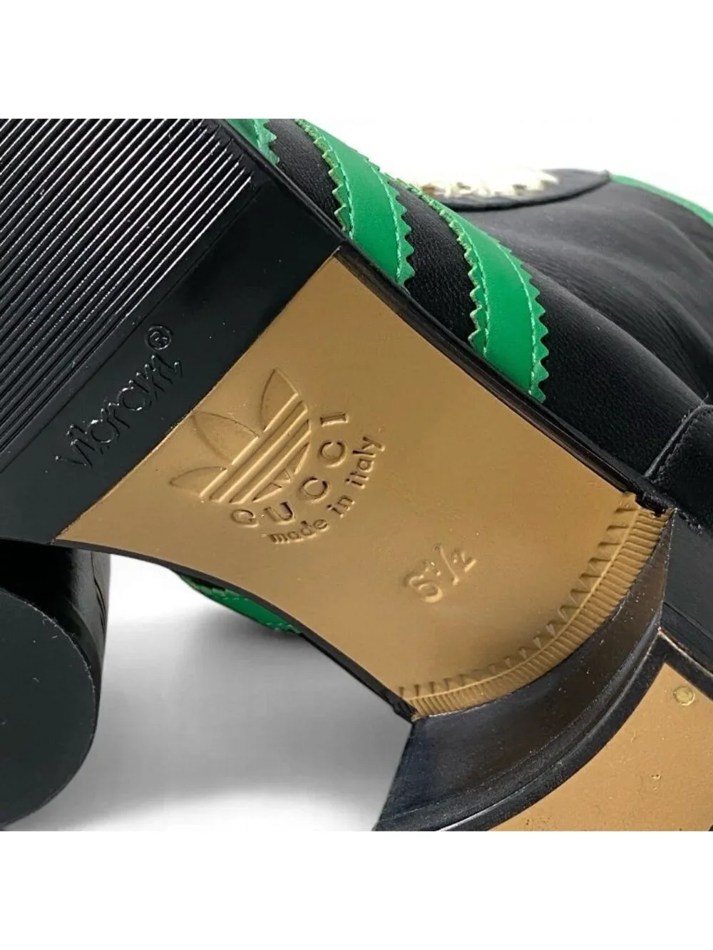 Gucci @d9 Adidas Bowling Shoes Leather Boots Trefoil Logo Black 6.5